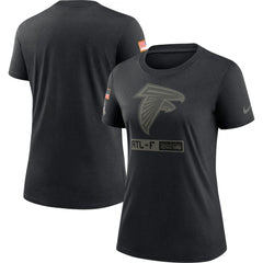 Women's Atlanta Falcons 2020 Black Salute To Service Performance T-Shirt (Run Small) 