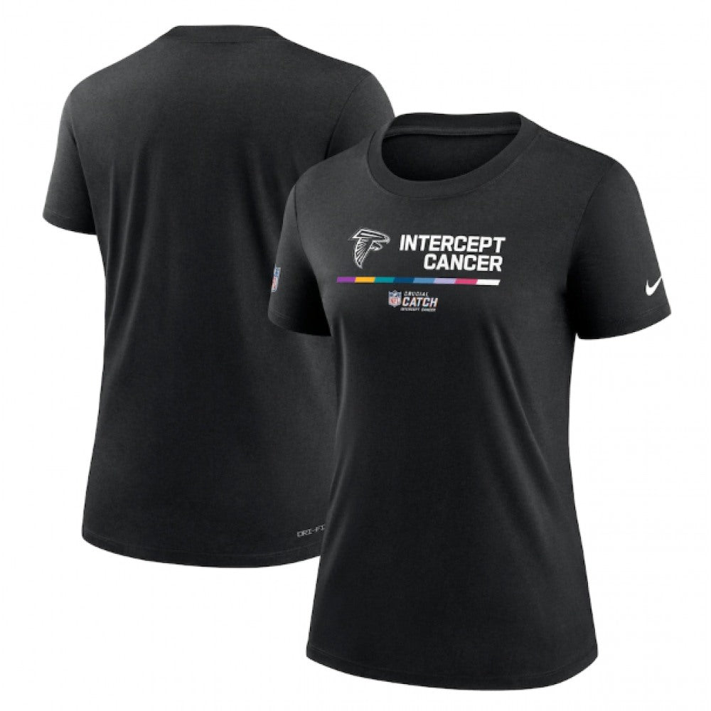 Women's Atlanta Falcons 2022 Black Crucial Catch Performance T-Shirt(Run Small) 