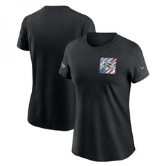 Women's Baltimore Ravens Black 2023 Crucial Catch Sideline Tri-Blend T-Shirt(Run Small) 