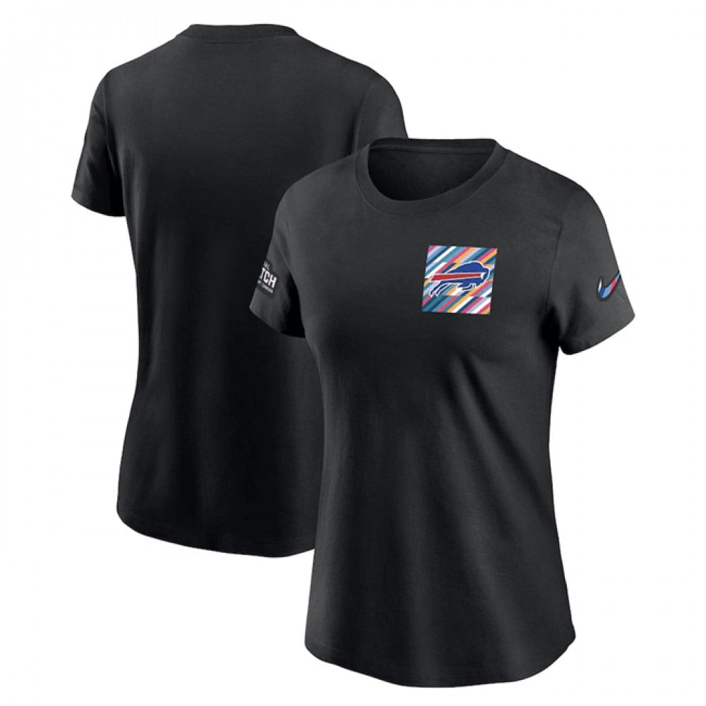 Women's Buffalo Bills Black 2023 Crucial Catch Sideline Tri-Blend T-Shirt(Run Small) 