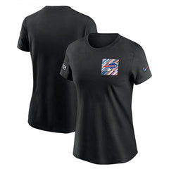 Women's Buffalo Bills Black 2023 Crucial Catch Sideline Tri-Blend T-Shirt(Run Small) 