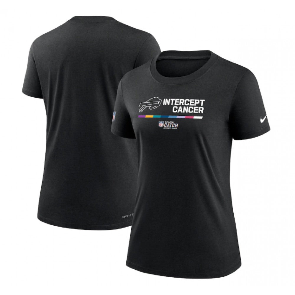 Women's Buffalo Bills 2022 Black Crucial Catch Performance T-Shirt(Run Small) 
