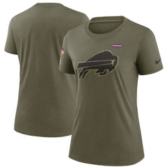Women's Buffalo Bills Olive 2021 Salute To Service T-Shirt (Run Small) 