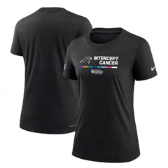 Women's Carolina Panthers 2022 Black Crucial Catch Performance T-Shirt(Run Small) 