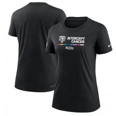 Women's Chicago Bears 2022 Black Crucial Catch Performance T-Shirt(Run Small) 