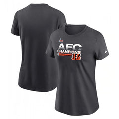 Women's Cincinnati Bengals 2022 Black AFC Champions T-Shirt (Run Small) 