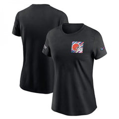 Women's Cleveland Browns Black 2023 Crucial Catch Sideline Tri-Blend T-Shirt(Run Small) 