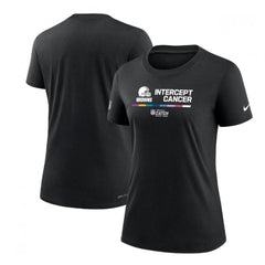 Women's Cleveland Browns 2022 Black Crucial Catch Performance T-Shirt(Run Small) 