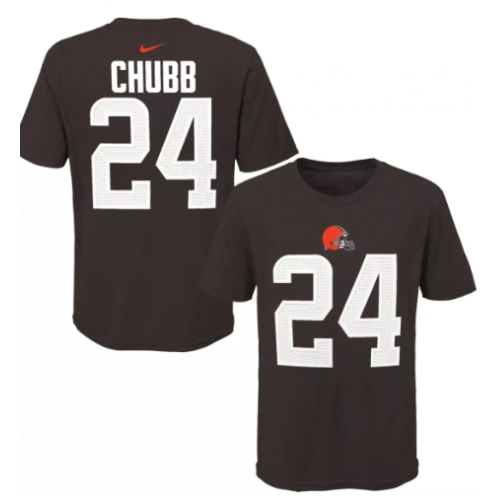 Youth Cleveland Browns #24 Nick Chubb Brown T-Shirt 