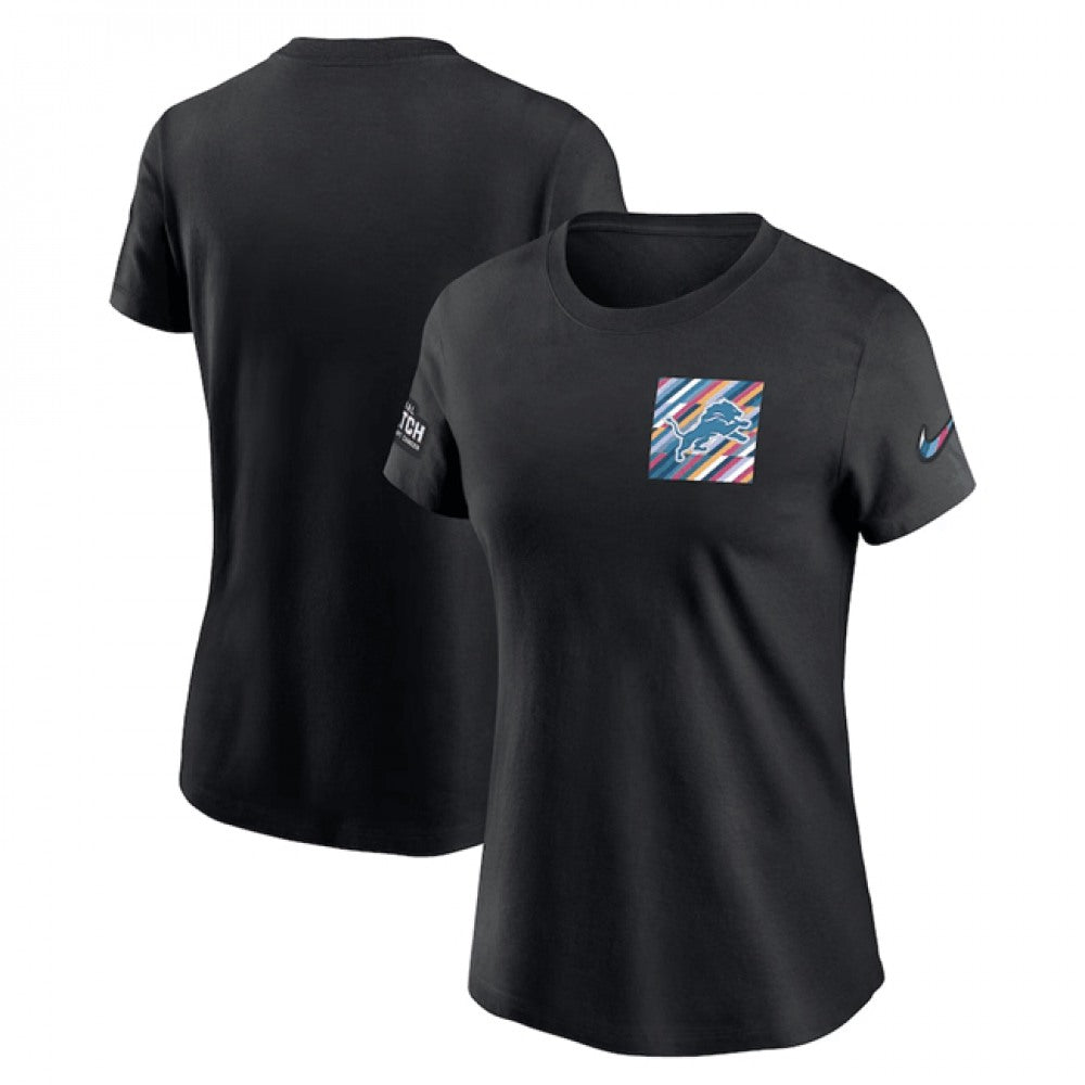 Women's Detroit Lions Black 2023 Crucial Catch Sideline Tri-Blend T-Shirt(Run Small) 