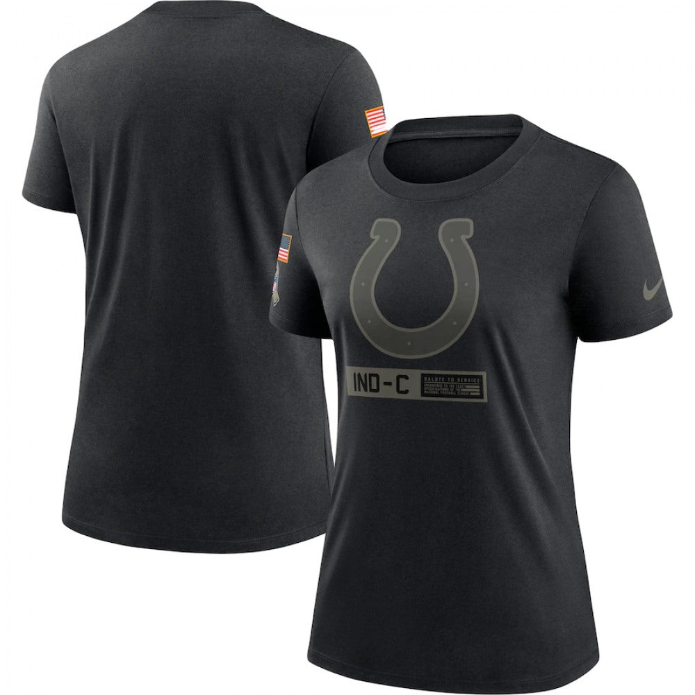 Women's Indianapolis Colts 2020 Black Salute To Service Performance T-Shirt (Run Small) 