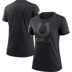 Women's Indianapolis Colts 2020 Black Salute To Service Performance T-Shirt (Run Small) 