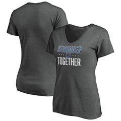 Women's Indianapolis Colts Heather Stronger Together Space Dye V-Neck T-Shirt(Run Small) 