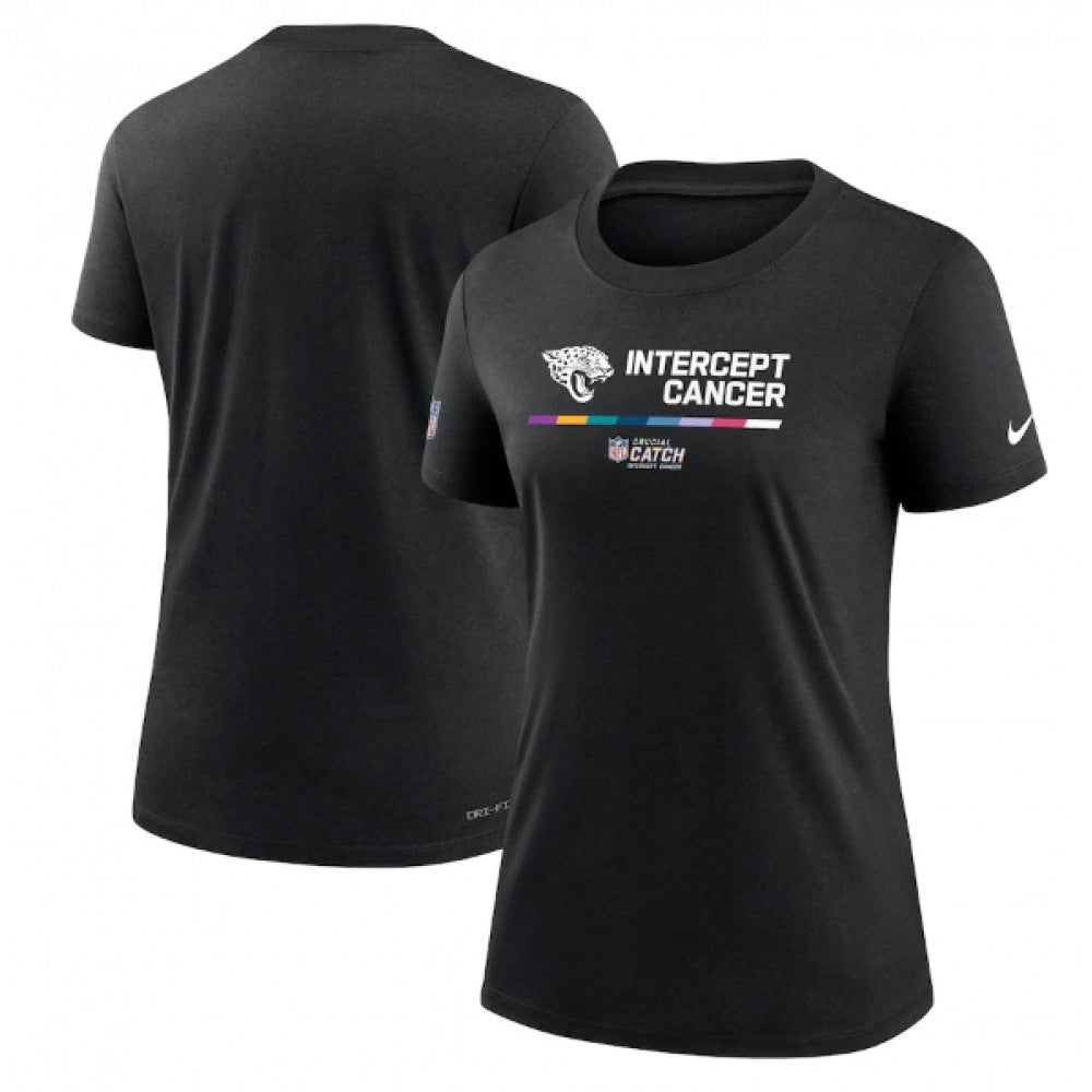 Women's Jacksonville Jaguars 2022 Black Crucial Catch Performance T-Shirt(Run Small) 