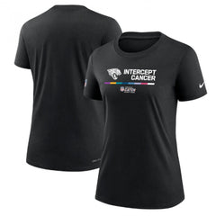 Women's Jacksonville Jaguars 2022 Black Crucial Catch Performance T-Shirt(Run Small) 