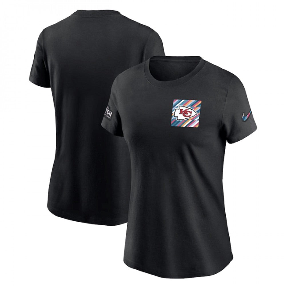 Women's Kansas City Chiefs Black 2023 Crucial Catch Sideline Tri-Blend T-Shirt(Run Small) 