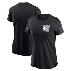 Women's Kansas City Chiefs Black 2023 Crucial Catch Sideline Tri-Blend T-Shirt(Run Small) 