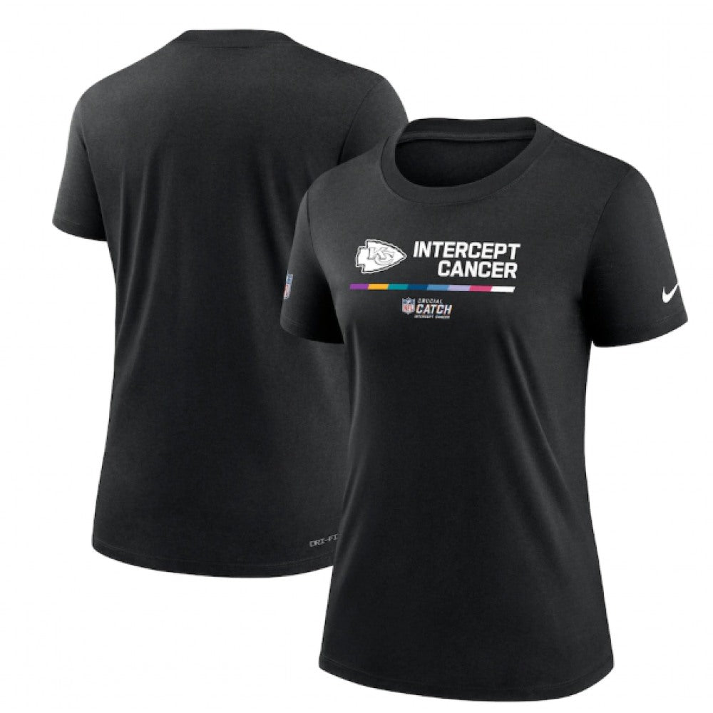 Women's Kansas City Chiefs 2022 Black Crucial Catch Performance T-Shirt(Run Small) 