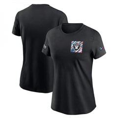 Women's Las Vegas Raiders Black 2023 Crucial Catch Sideline Tri-Blend T-Shirt(Run Small) 