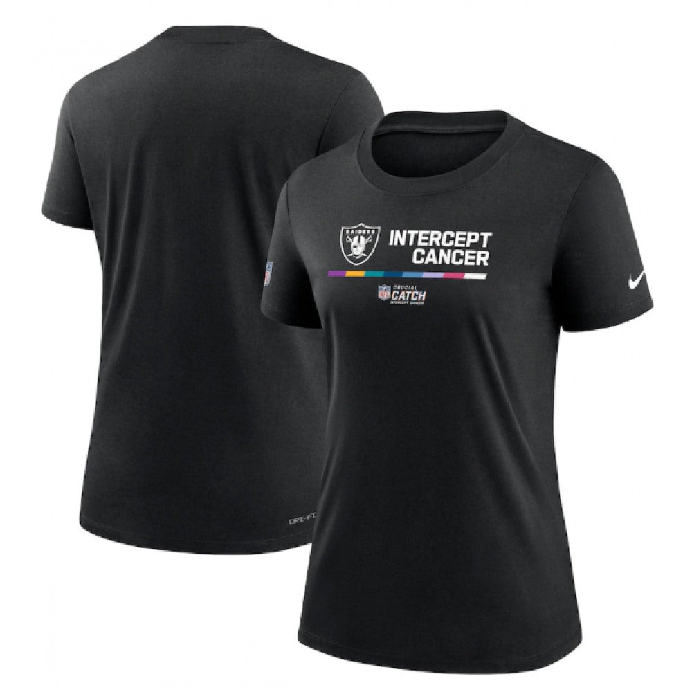 Women's Las Vegas Raiders 2022 Black Crucial Catch Performance T-Shirt(Run Small) 