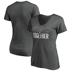 Women's Las Vegas Raiders Heather Stronger Together Space Dye V-Neck T-Shirt(Run Small) 