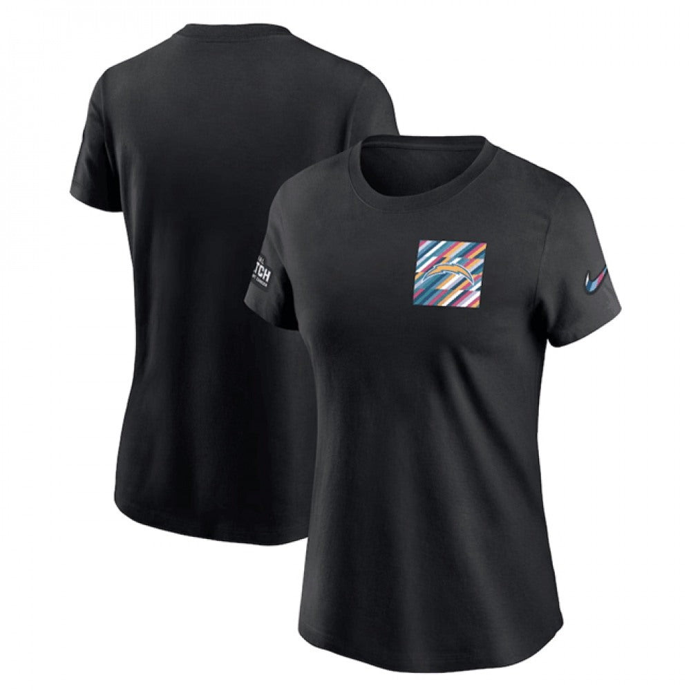 Women's Los Angeles Chargers Black 2023 Crucial Catch Sideline Tri-Blend T-Shirt(Run Small) 