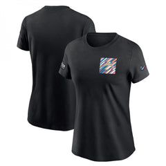 Women's Los Angeles Chargers Black 2023 Crucial Catch Sideline Tri-Blend T-Shirt(Run Small) 