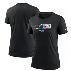 Women's Los Angeles Chargers 2022 Black Crucial Catch Performance T-Shirt(Run Small) 