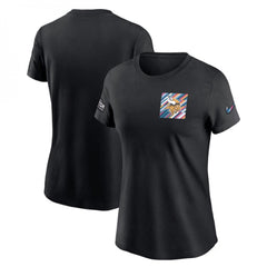 Women's Minnesota Vikings Black 2023 Crucial Catch Sideline Tri-Blend T-Shirt(Run Small) 