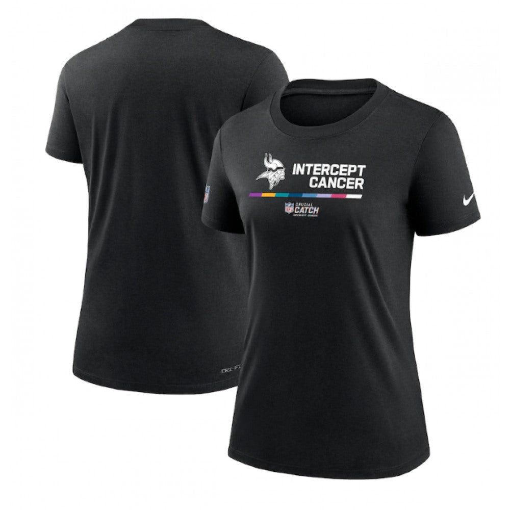 Women's Minnesota Vikings 2022 Black Crucial Catch Performance T-Shirt(Run Small) 