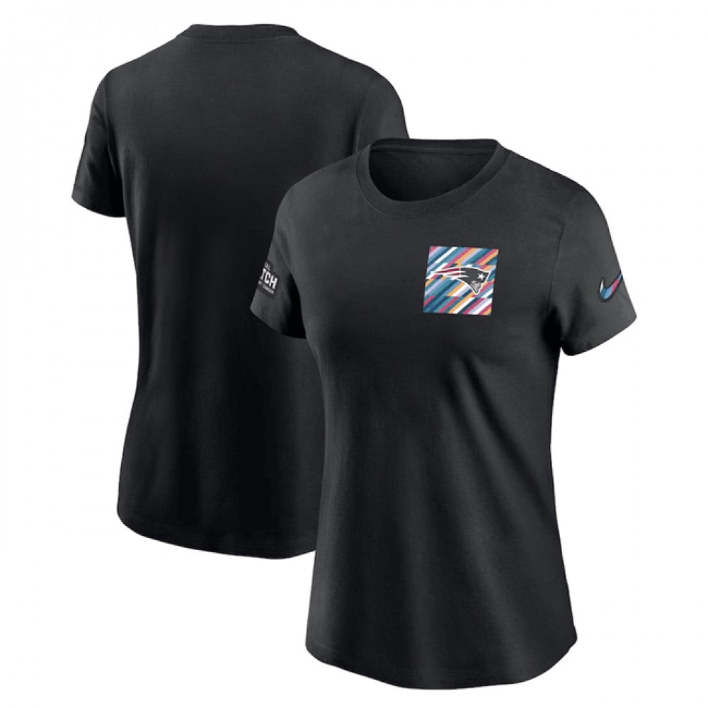 Women's New England Patriots Black 2023 Crucial Catch Sideline Tri-Blend T-Shirt(Run Small) 