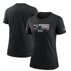 Women's New England Patriots 2022 Black Crucial Catch Performance T-Shirt(Run Small) 