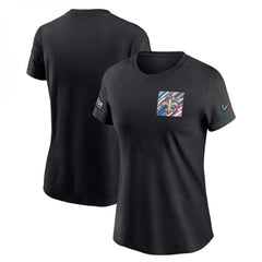 Women's New Orleans Saints Black 2023 Crucial Catch Sideline Tri-Blend T-Shirt(Run Small) 