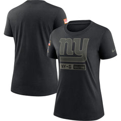 Women's New York Giants 2020 Black Salute To Service Performance T-Shirt (Run Small) 