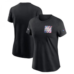 Women's New York Giants Black 2023 Crucial Catch Sideline Tri-Blend T-Shirt(Run Small) 