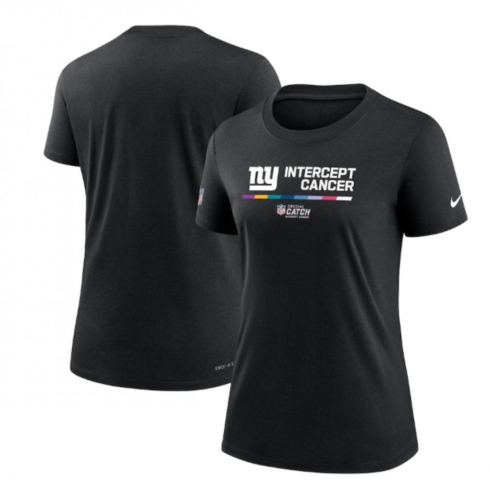 Women's New York Giants 2022 Black Crucial Catch Performance T-Shirt(Run Small) 