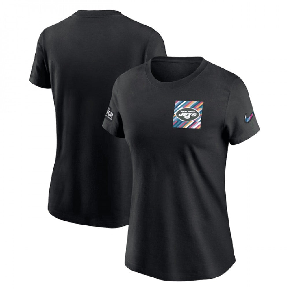 Women's New York Jets Black 2023 Crucial Catch Sideline Tri-Blend T-Shirt(Run Small) 