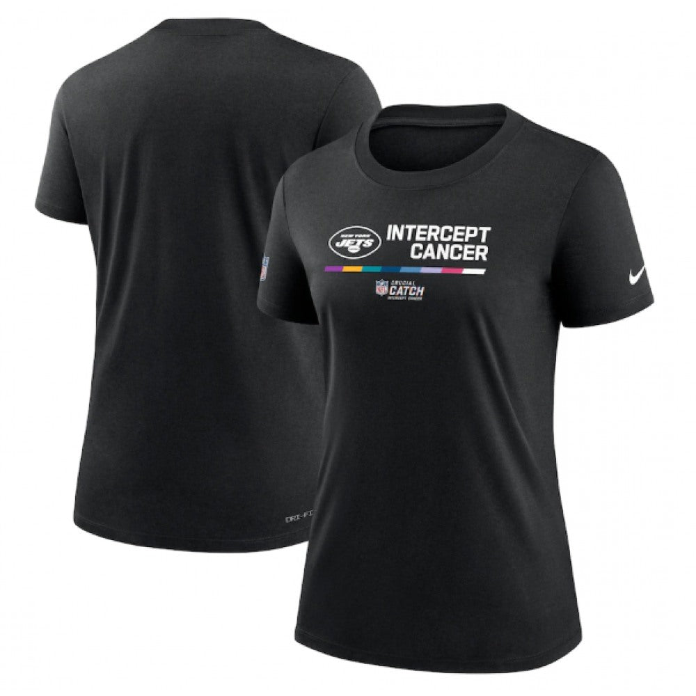 Women's New York Jets 2022 Black Crucial Catch Performance T-Shirt(Run Small) 