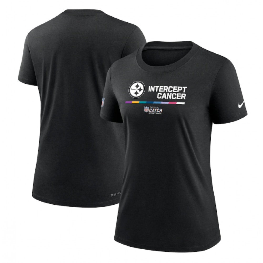 Women's Pittsburgh Steelers 2022 Black Crucial Catch Performance T-Shirt(Run Small) 