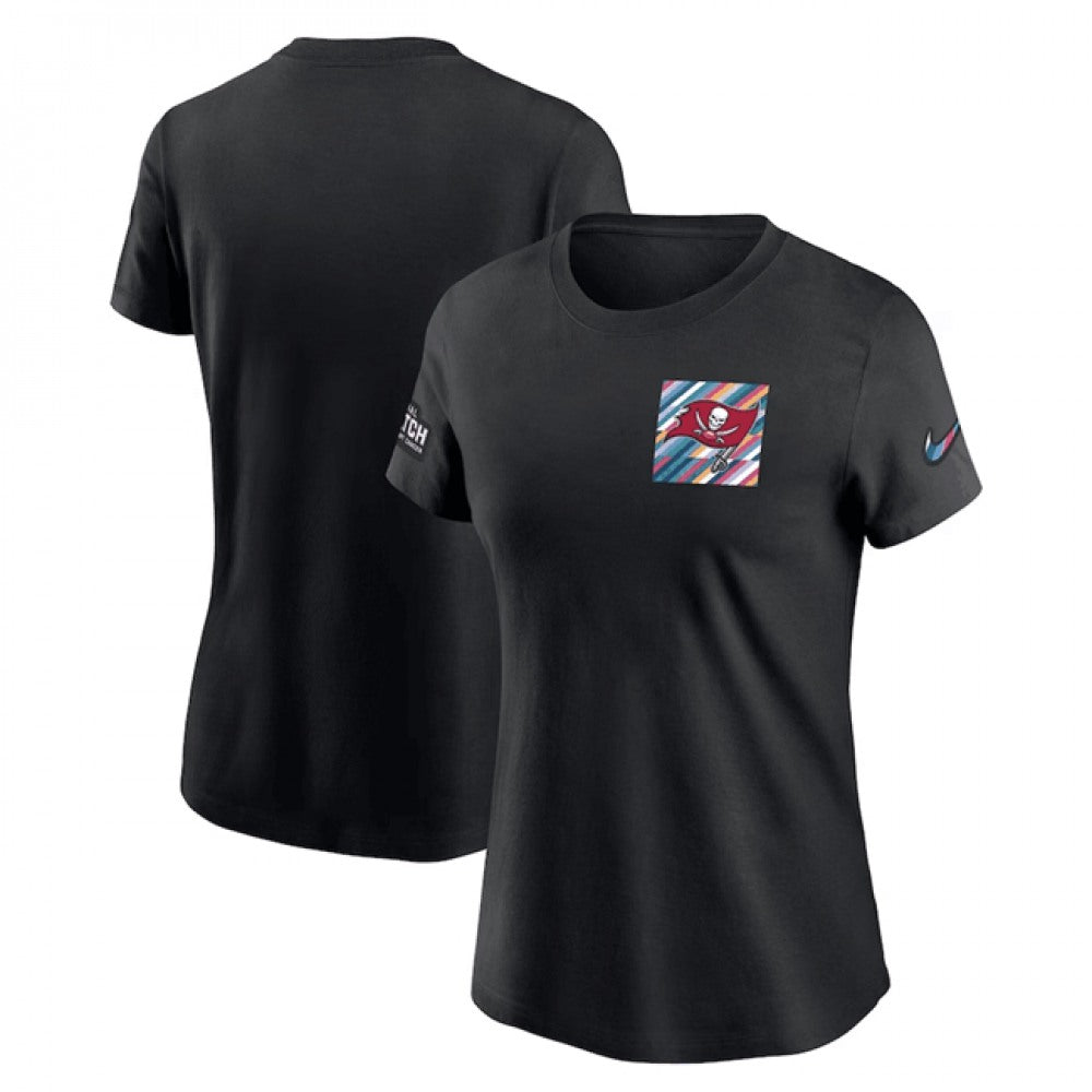 Women's Tampa Bay Buccaneers Black 2023 Crucial Catch Sideline Tri-Blend T-Shirt(Run Small) 