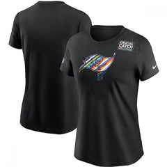 Women's Tampa Bay Buccaneers 2020 Black Sideline Crucial Catch Performance T-Shirt(Run Small) 