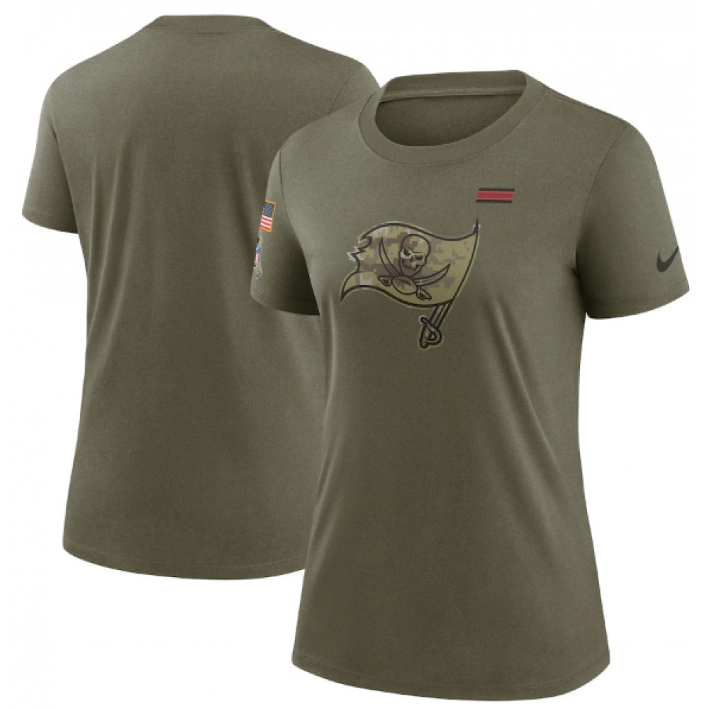Women's Tampa Bay Buccaneers Olive 2021 Salute To Service T-Shirt (Run Small) 