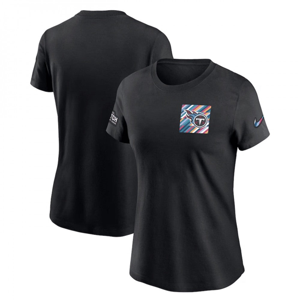 Women's Tennessee Titans Black 2023 Crucial Catch Sideline Tri-Blend T-Shirt(Run Small) 