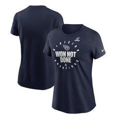 Women's Tennessee Titans 2020 Navy AFC South Division Champions NFL T-Shirt(Run Small) 