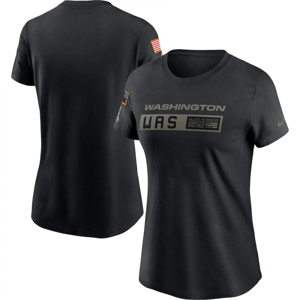 Women's Washington Football Team 2020 Black Salute To Service Performance T-Shirt (Run Small) 