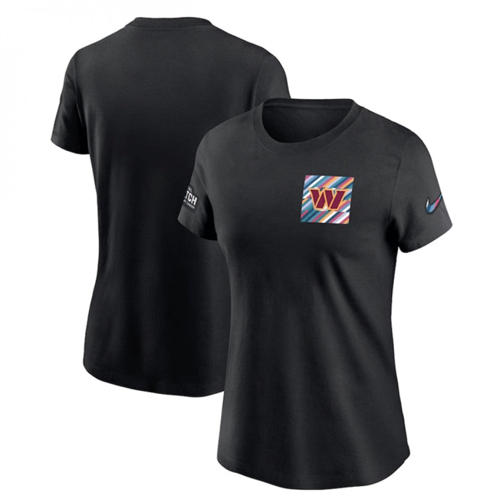 Women's Washington Commanders Black 2023 Crucial Catch Sideline Tri-Blend T-Shirt(Run Small) 