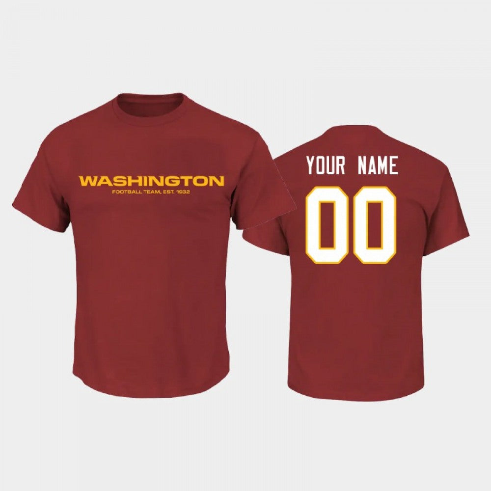 Men's Washington Football Team ACTIVE PLAYER Name & Number Custom 2020 Red T-Shirt 