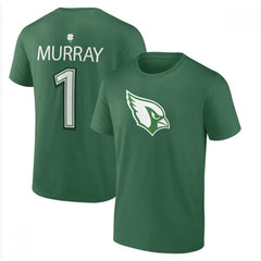 Men's Arizona Cardinals #1 Kyler Murray Green St. Patrick's Day Icon Player T-Shirt 