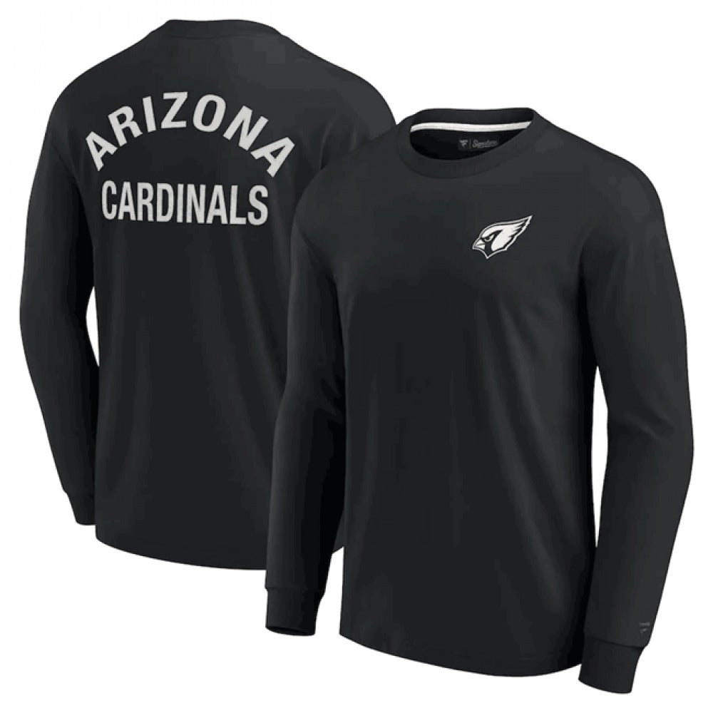 Men's Arizona Cardinals Black Signature Unisex Super Soft Long Sleeve T-Shirt 