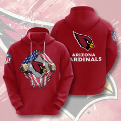 Men's Arizona Cardinals Red 3D Trending T-Shirt Hoodie 